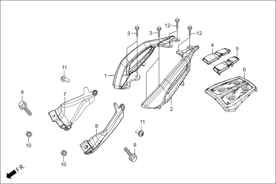 F-25B GRIP REAR assembly diagram for Hero Xpulse 200 4V(July 2022)