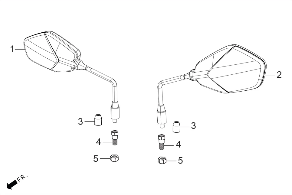F-3A MIRROR ASSY. assembly diagram for Hero Xpulse 200 4V(July 2022)