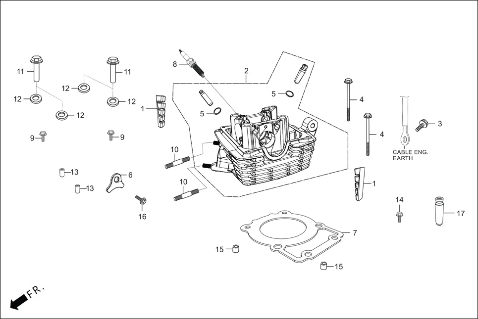 E-1A CYLN. &amp; CYLN HEAD (CYLINDER HEAD)