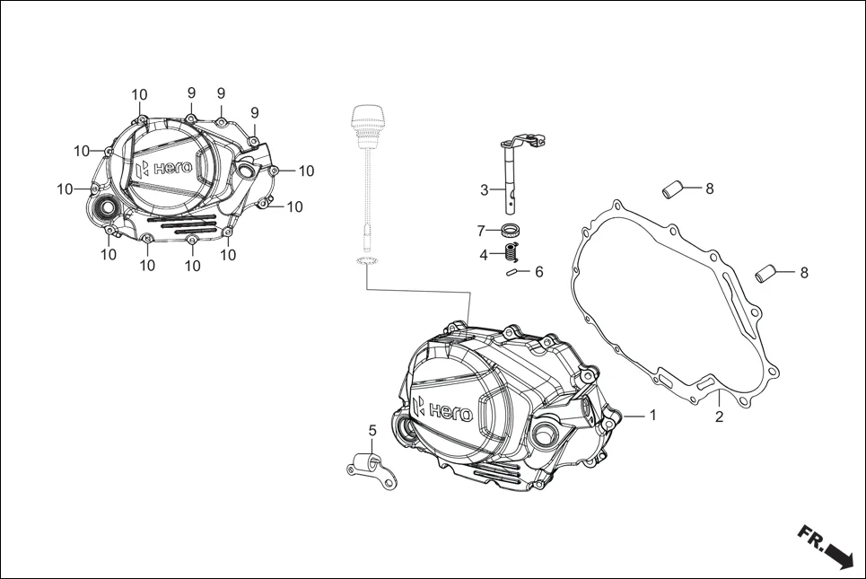 E-3 CRANK CASE &amp; COVER (RIGHT CRANK CASE COVER)