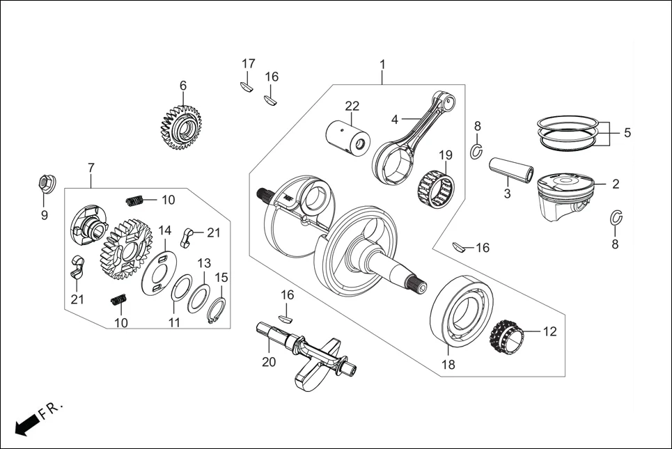 E-7 CRANK SHAFT (CRANK SHAFT / PISTON)