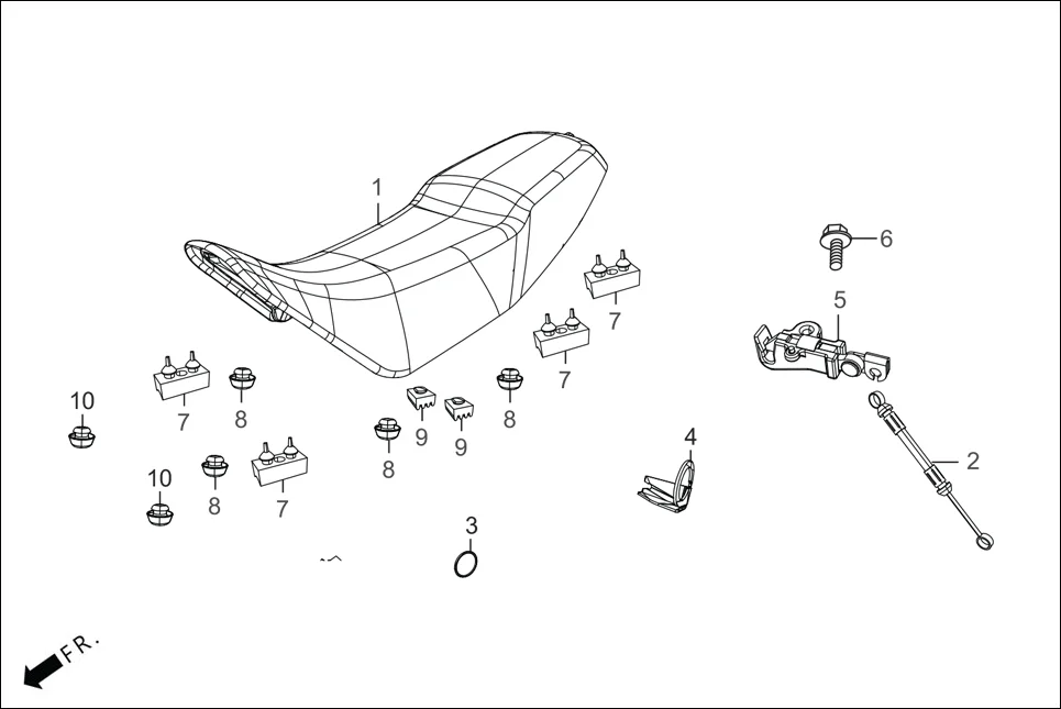 F-10 SEAT ASSY. diagram showing ADRGB4U002000G