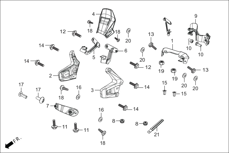 F-1A FAIRING (FR. VISOR/COWL/STAY) diagram showing 64315-ABW-L00