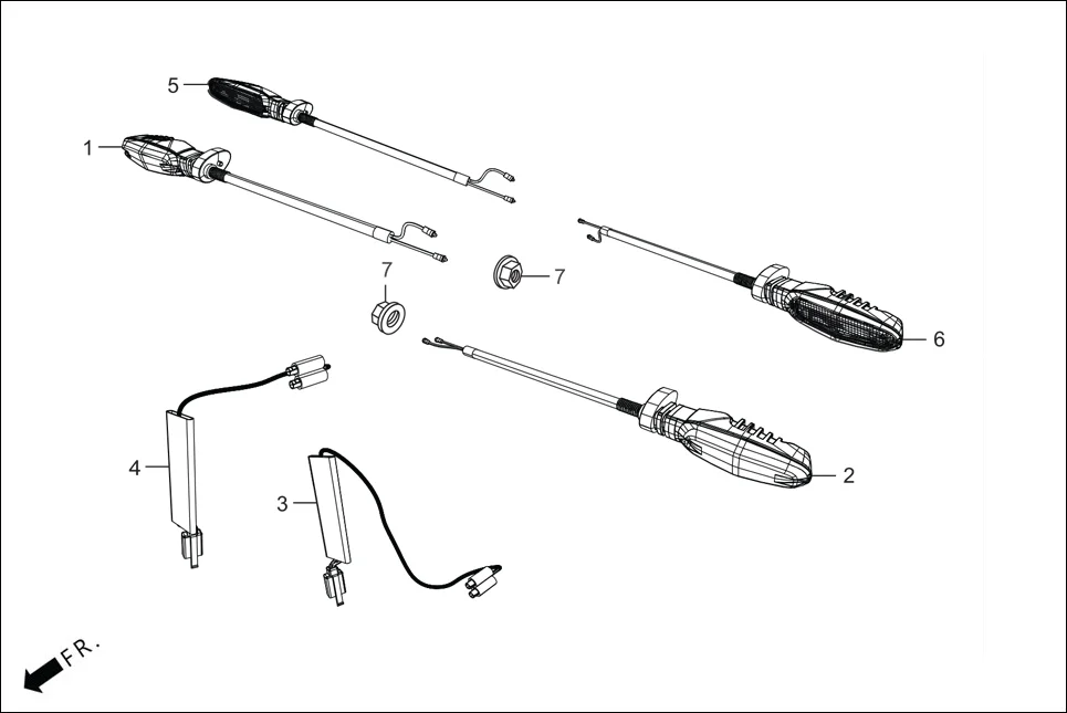 F-21A REAR WINKER diagram showing 33650-ACD-001