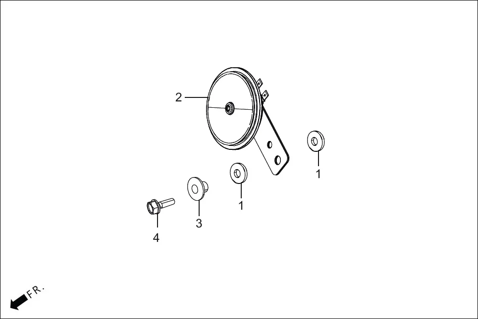 F-25A HORN ASSY. diagram showing 38110-ABW-801