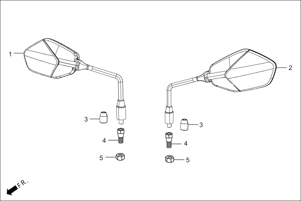 F-3A MIRROR ASSY. diagram showing 90003-MY5-720