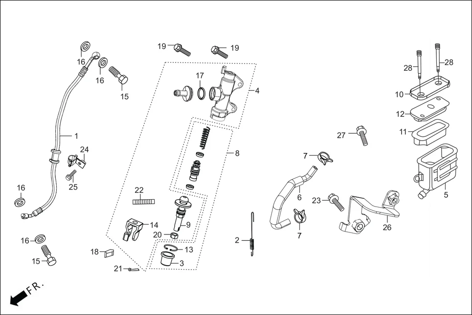 F-8 REAR BRAKE(MASTER CYL.) diagram showing 95701-06022-00