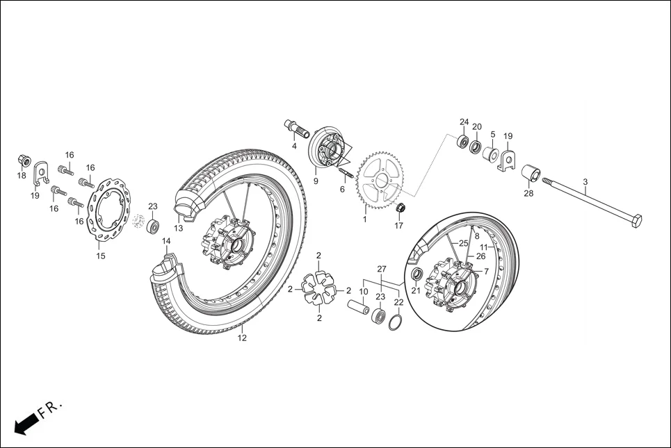 F-9 RR WHEEL / FLANGE ASSY. DRIVEN diagram showing 91253-KSP-901