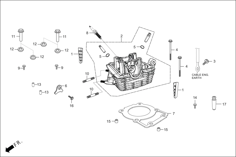 E-1A CYLN. & CYLN HEAD (CYLINDER HEAD)