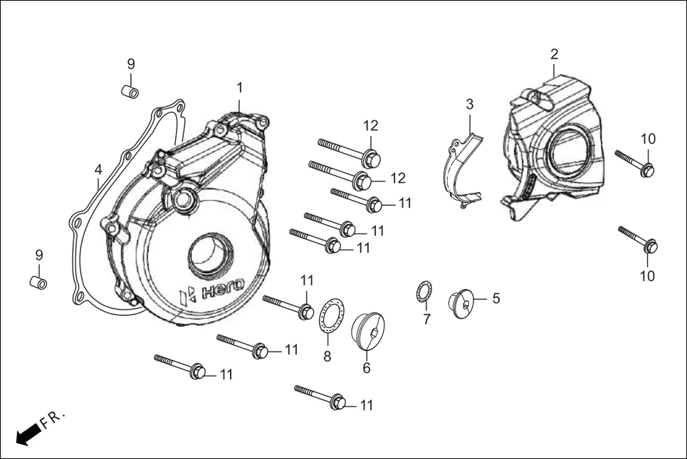 E-3A_PRO CRANK CASE & COVER (LEFT CRANK CASE COVER)