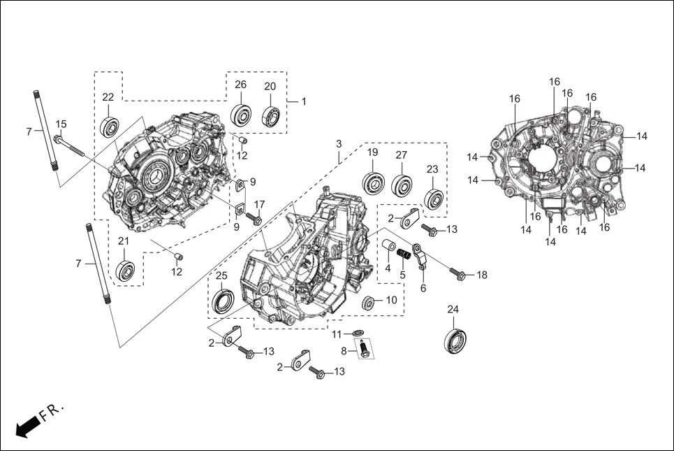E-3B CRANK CASE & COVER (CRANK CASE)