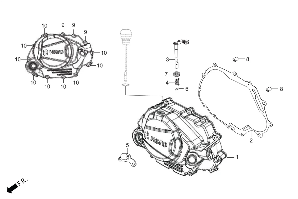 E-3_PRO CRANK CASE & COVER (RIGHT CRANK CASE COVER)