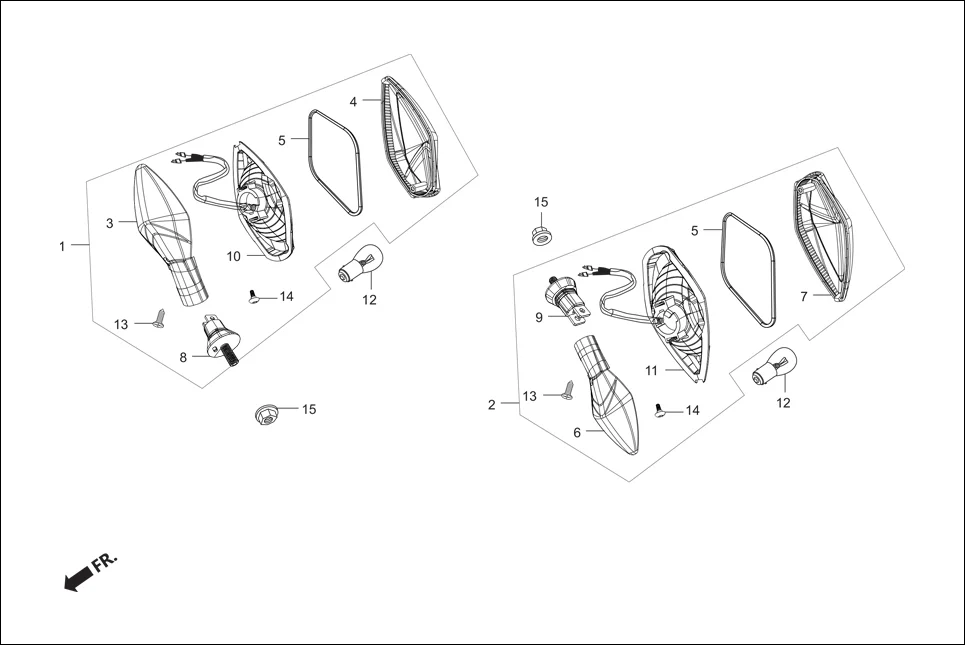 F-21A REAR WINKER assembly diagram for Hero XPULSE 200 OBDII 4V(April,2023)