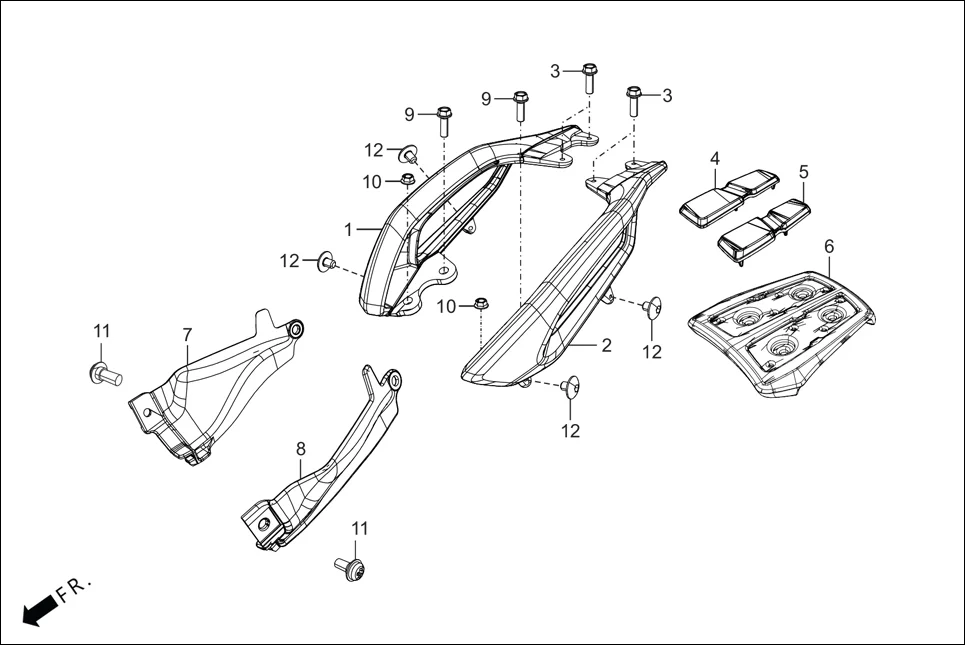 F-25B_CONNECT GRIP REAR assembly diagram for Hero XPULSE 200 OBDII 4V(April,2023)
