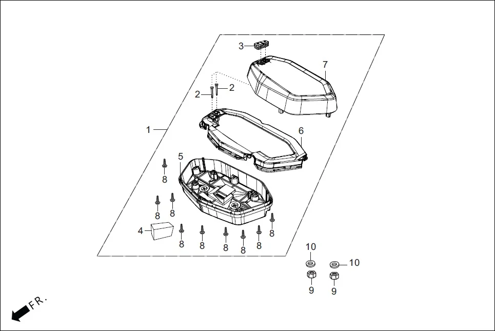 F-2 SPEEDOMETER / CABLE assembly diagram for Hero XPULSE 200 OBDII 4V(April,2023)
