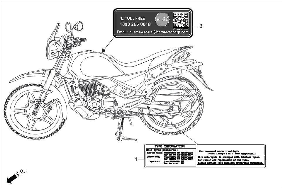 F-30 CAUTION LABEL assembly diagram for Hero XPULSE 200 OBDII 4V(April,2023)