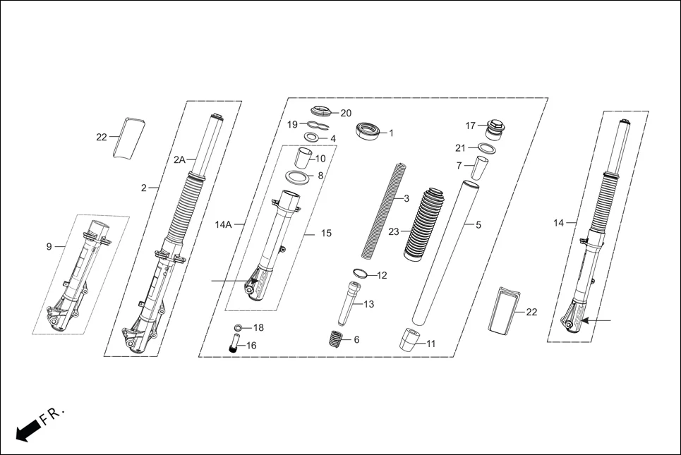 F-6A FRONT CUSHION assembly diagram for Hero XPULSE 200 OBDII 4V(April,2023)