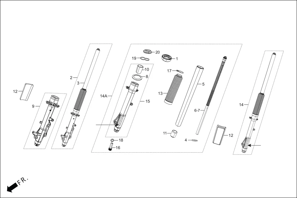 F-6C FRONT CUSHION(PRO) assembly diagram for Hero XPULSE 200 OBDII 4V(April,2023)