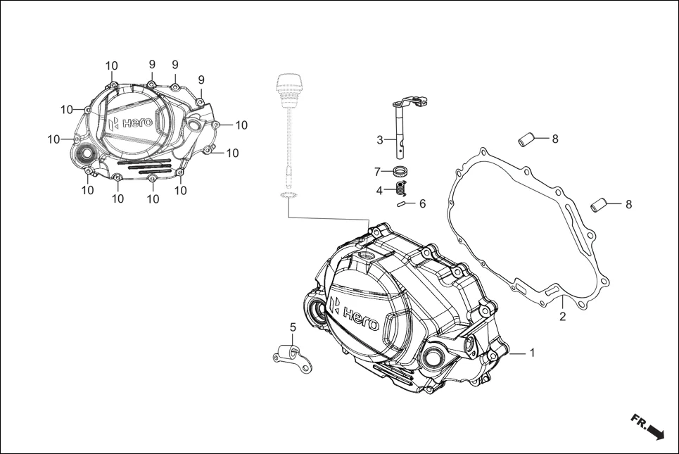 E-3_PRO_CONN CRANK CASE &amp; COVER (RIGHT CRANK CASE COVER)