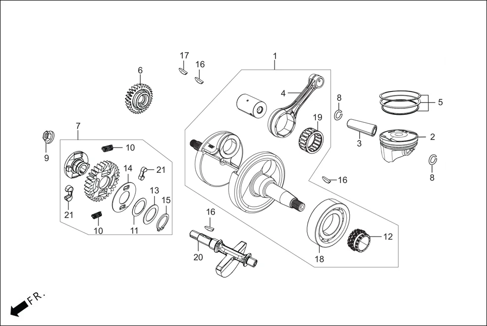 E-7 CRANK SHAFT (CRANK SHAFT / PISTON)