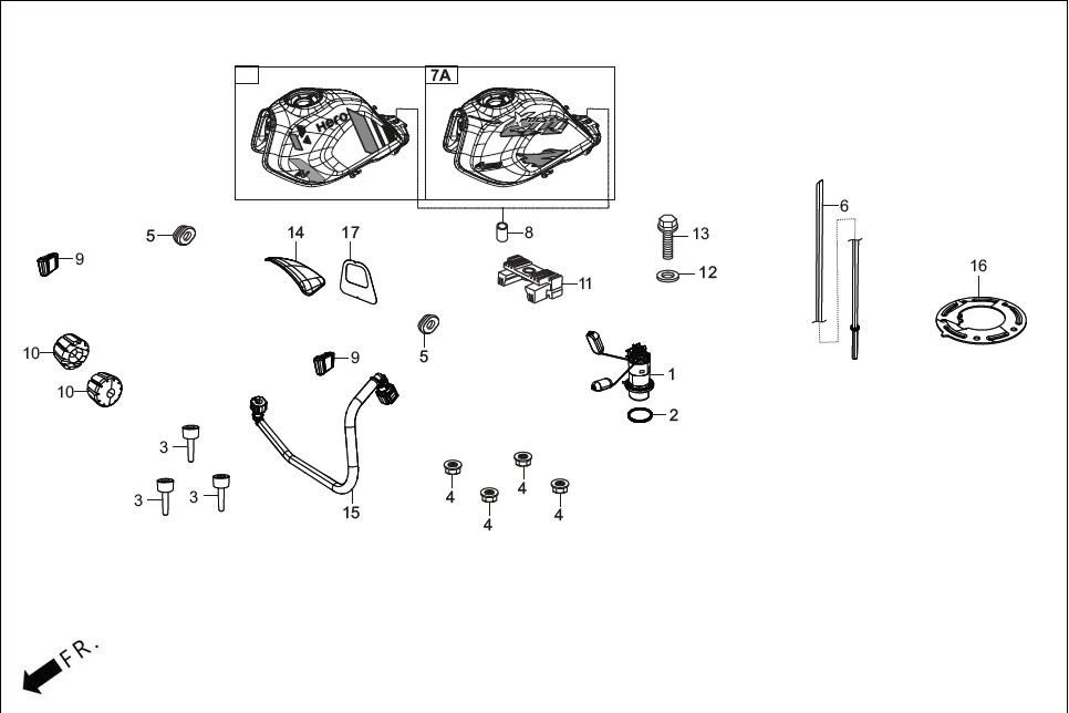 F-11_NON_CONN FUEL TANK / FUEL UNIT diagram showing ABWZB4A000000G