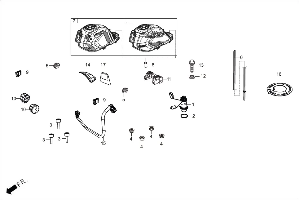 F-11_PRO_CONN FUEL TANK / FUEL UNIT assembly diagram for Hero XPULSE 200 4V(NOV.,2024)