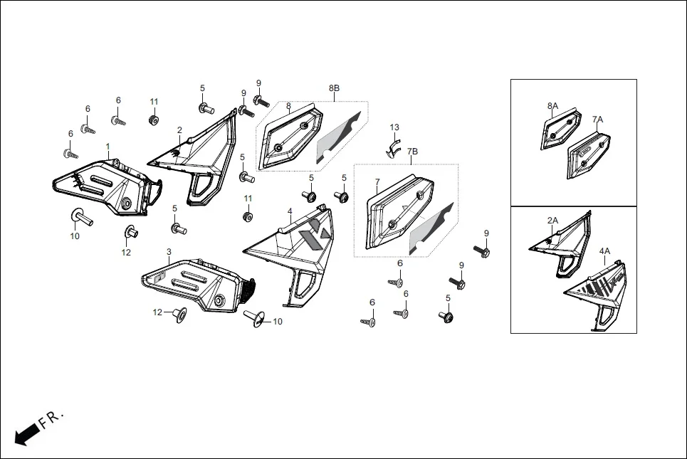 F-12_PRO_CONN SIDE COVER assembly diagram for Hero XPULSE 200 4V(NOV.,2024)