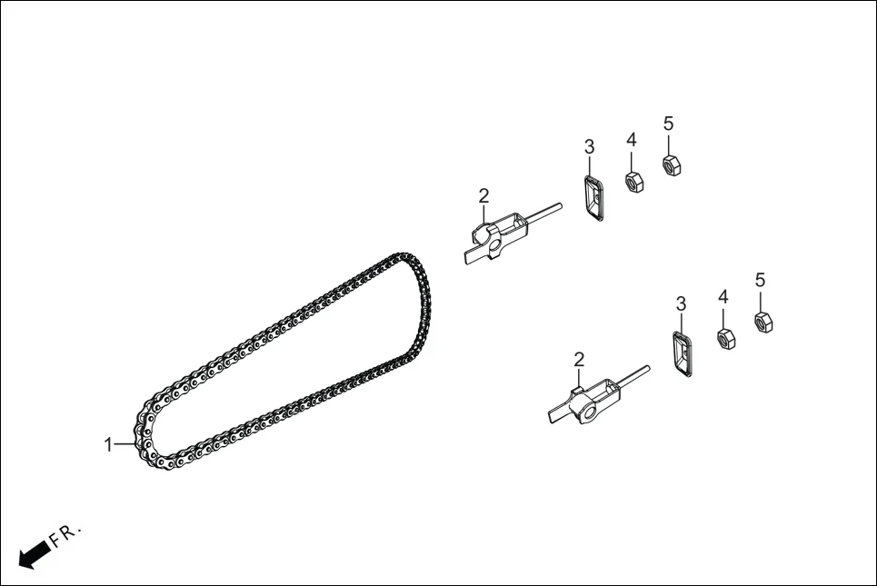 F-16 CHAIN DRIVE / ADJUSTER CHAIN assembly diagram for Hero XPULSE 200 4V(NOV.,2024)