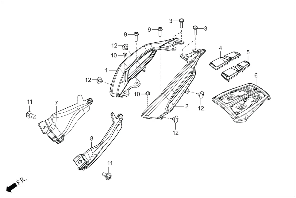 F-25B_NON_CONN GRIP REAR assembly diagram for Hero XPULSE 200 4V(NOV.,2024)