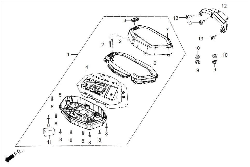 F-2_NON_CONN SPEEDOMETER / CABLE assembly diagram for Hero XPULSE 200 4V(NOV.,2024)