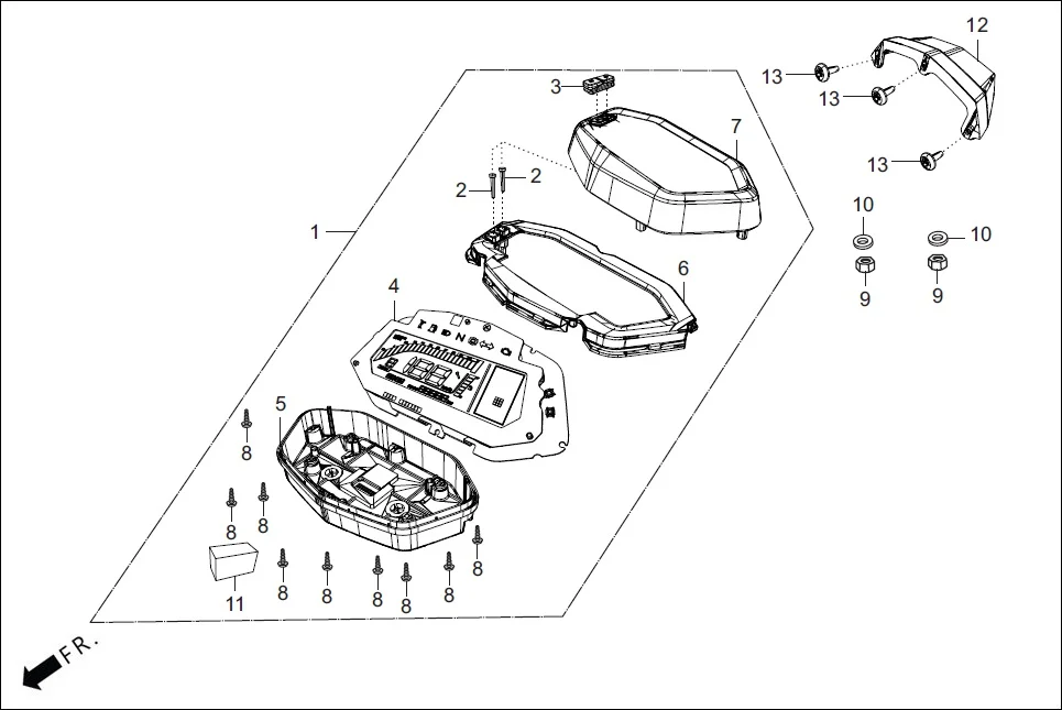 F-2_PRO_CONN SPEEDOMETER / CABLE assembly diagram for Hero XPULSE 200 4V(NOV.,2024)