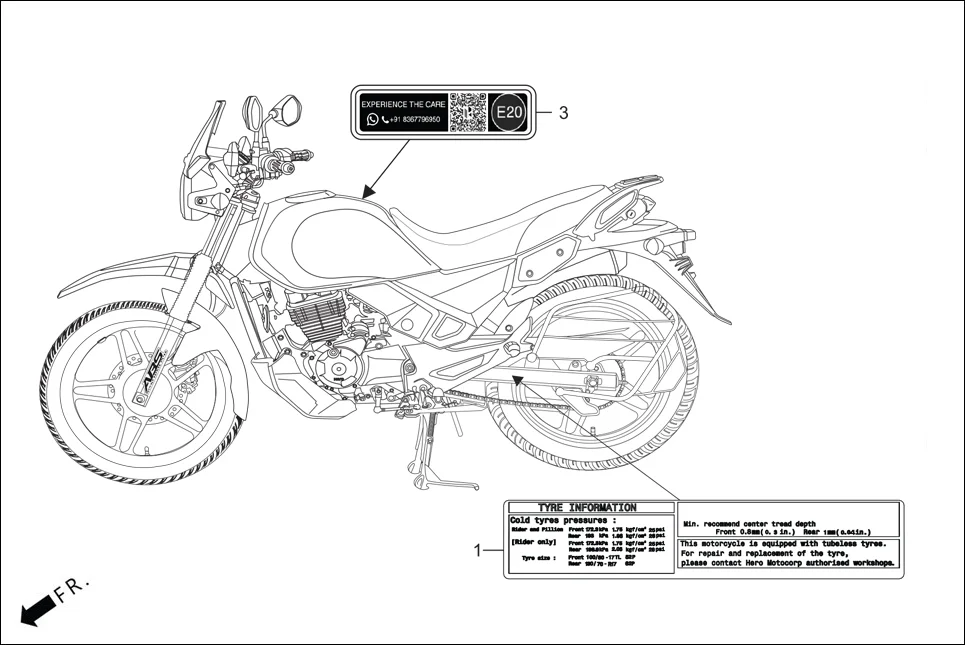 F-30 CAUTION LABEL assembly diagram for Hero XPULSE 200 4V(NOV.,2024)