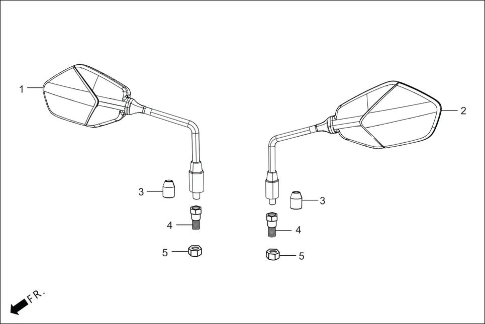 F-3A_NON_CONN MIRROR ASSY. assembly diagram for Hero XPULSE 200 4V(NOV.,2024)
