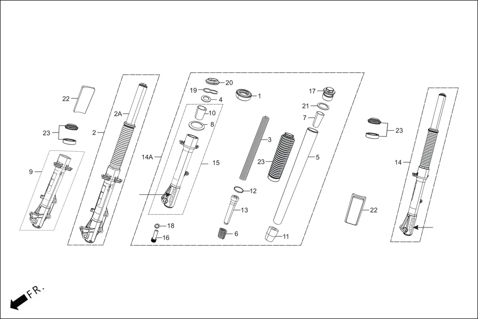 F-6A FRONT CUSHION assembly diagram for Hero XPULSE 200 4V(NOV.,2024)