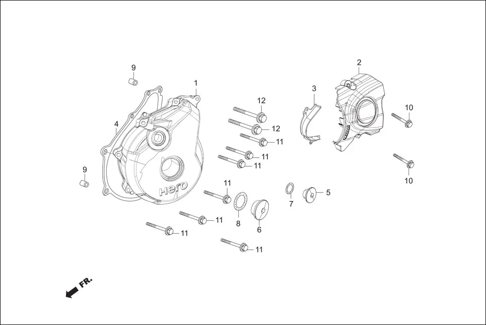 E-3A CRANK CASE &amp; COVER (LEFT CRANK CASE COVER)
