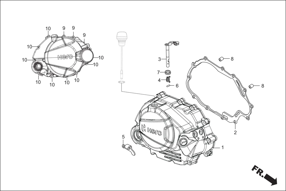 E-3 CRANK CASE &amp; COVER (RIGHT CRANK CASE COVER)