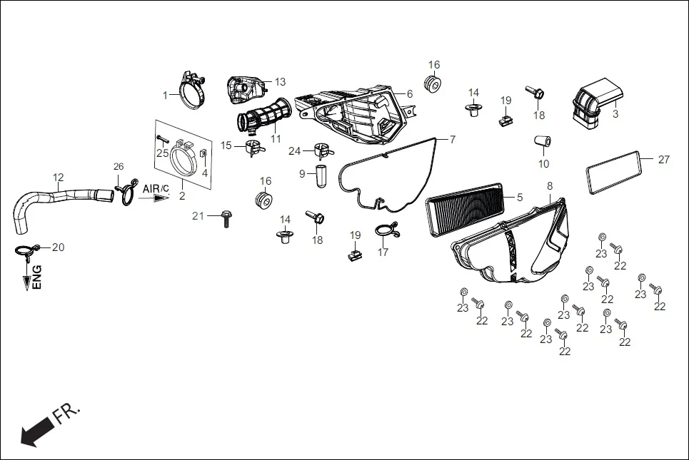 F-13 AIR CLEANER diagram showing 17369-AAM-100