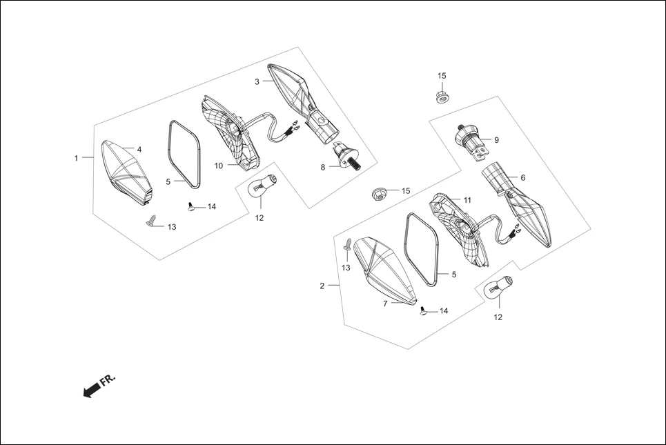 F-21 FRONT WINKER assembly diagram for Hero Xpulse 200 2V BSVI (Jun, 2020)