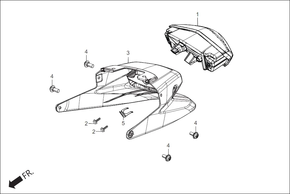 F-22 TAIL LIGHT assembly diagram for Hero Xpulse 200 2V BSVI (Jun, 2020)