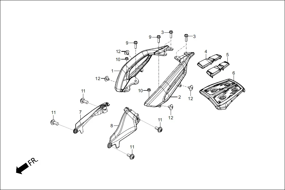 F-25B-I GRIP REAR assembly diagram for Hero Xpulse 200 2V BSVI (Jun, 2020)
