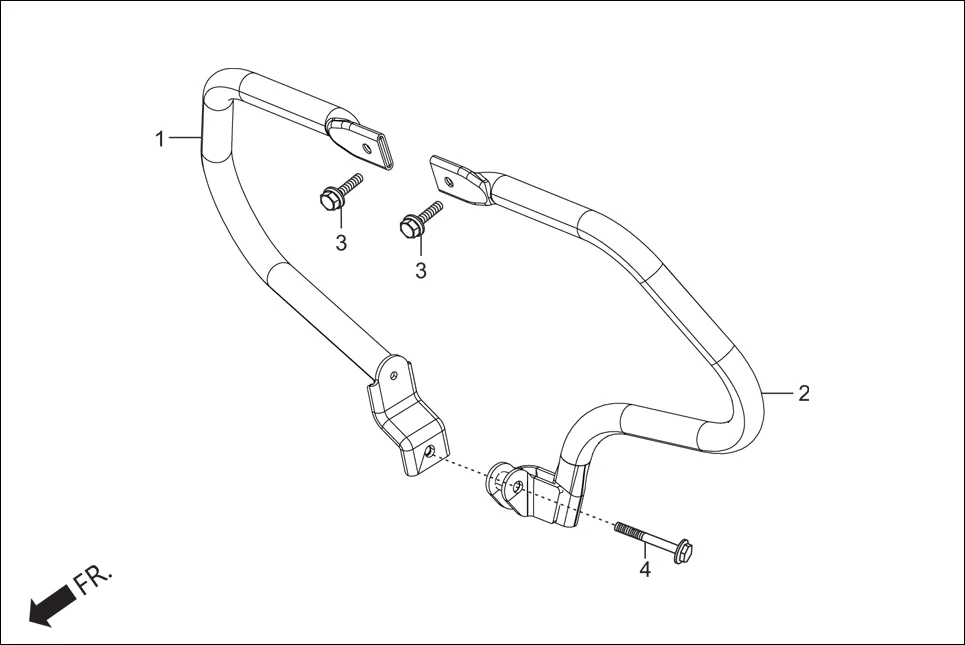 F-28 GUARD FRONT assembly diagram for Hero Xpulse 200 2V BSVI (Jun, 2020)