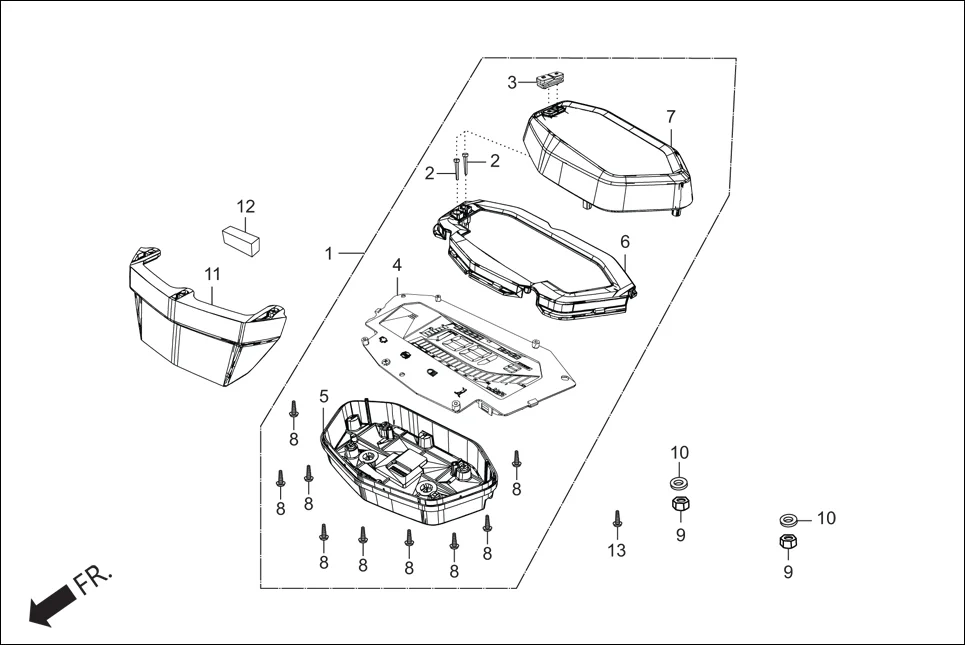 F-2 SPEEDOMETER / CABLE assembly diagram for Hero Xpulse 200 2V BSVI (Jun, 2020)