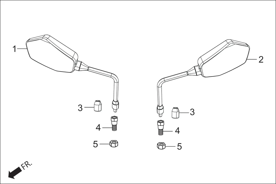 F-3A MIRROR ASSY. assembly diagram for Hero Xpulse 200 2V BSVI (Jun, 2020)