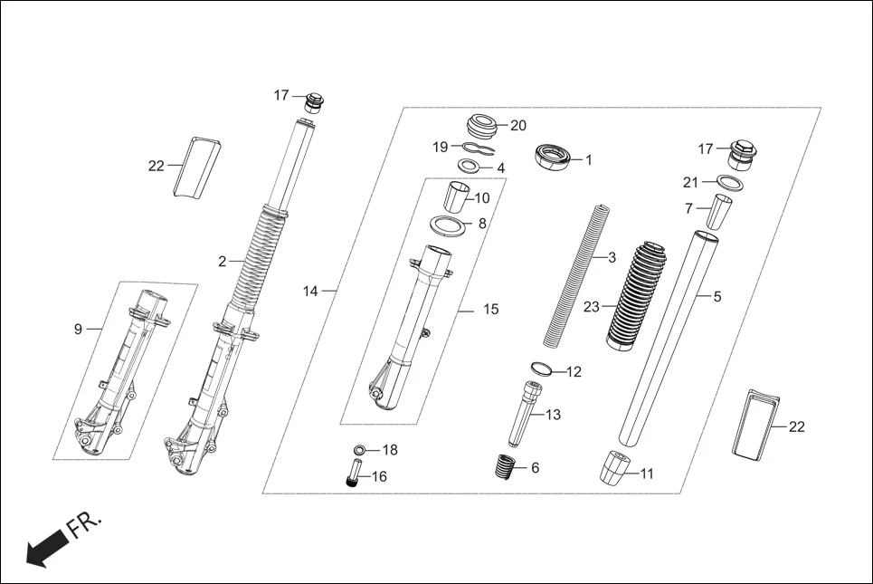 F-6A FRONT CUSHION assembly diagram for Hero Xpulse 200 2V BSVI (Jun, 2020)