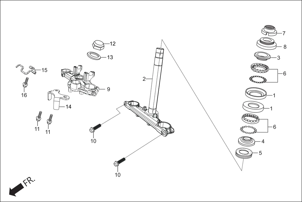 F-6 FRONT CUSHION (STEERING STEM) assembly diagram for Hero Xpulse 200 2V BSVI (Jun, 2020)