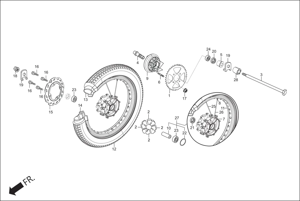 F-9 RR WHEEL / FLANGE ASSY. DRIVEN assembly diagram for Hero Xpulse 200 2V BSVI (Jun, 2020)