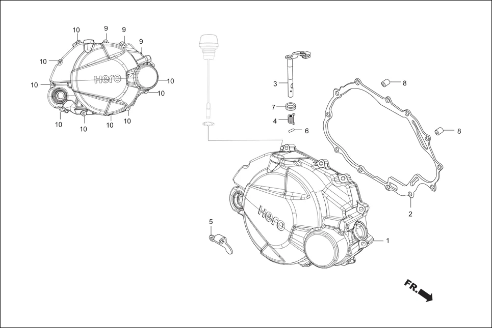 E-3 CRANK CASE &amp; COVER (RIGHT CRANK CASE COVER)