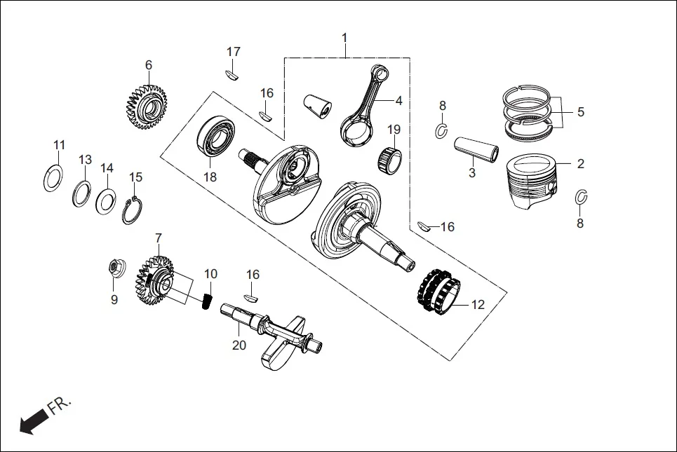 E-7 CRANK SHAFT (CRANK SHAFT / PISTON)