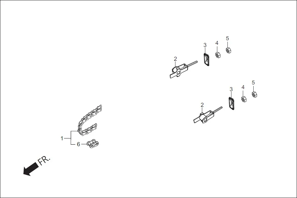 F-16 CHAIN DRIVE / ADJUSTER CHAIN assembly diagram for Hero Xpulse 200FI (May, 2019)