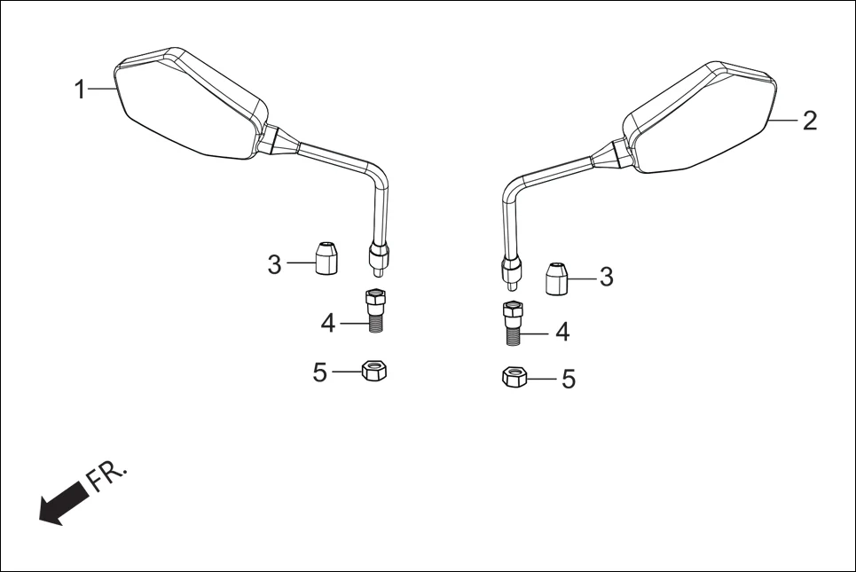 F-3A MIRROR ASSY. assembly diagram for Hero Xpulse 200FI (May, 2019)